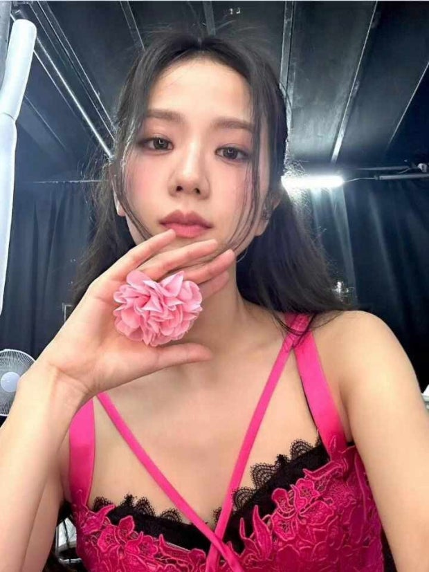 BLACKPINK's Jisoo in a floral pink outfit ahead of her Eyes Closed duet with Zayn Malik
