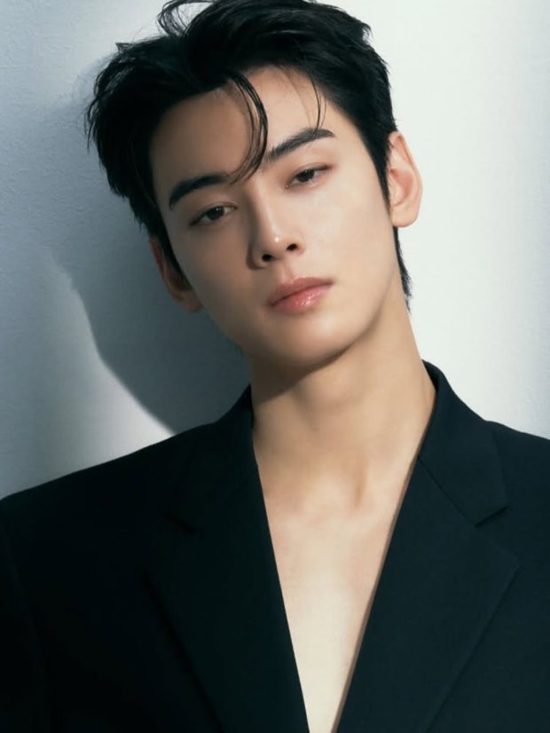 Cha Eun-woo ELSE comeback concept photo in a black suit with intense gaze