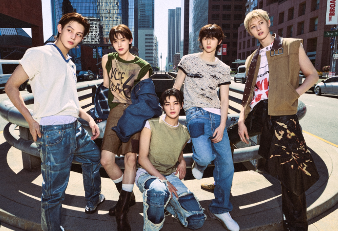 CORTIS shows bold fashion flair in downtown LA, reinforcing the rebellious vibe of the CORTIS K-pop debut.